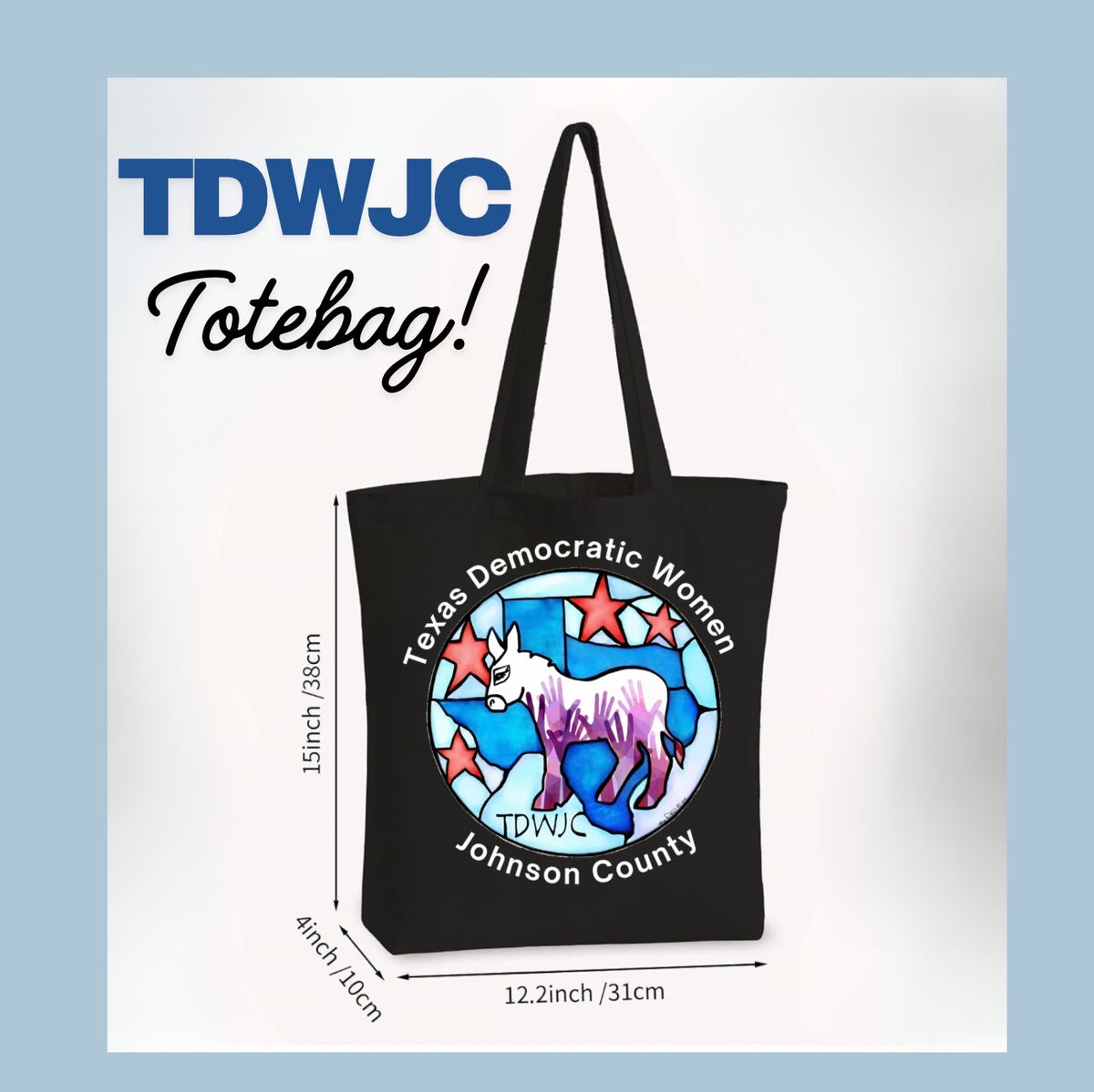 TDWJC Zippered Canvas Totebag